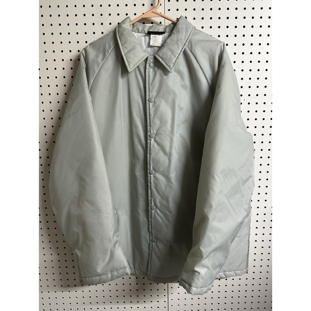 Vintage Union Line Jacket‎ Mens Large Gray Snap Front Quilted Lined Made in USA